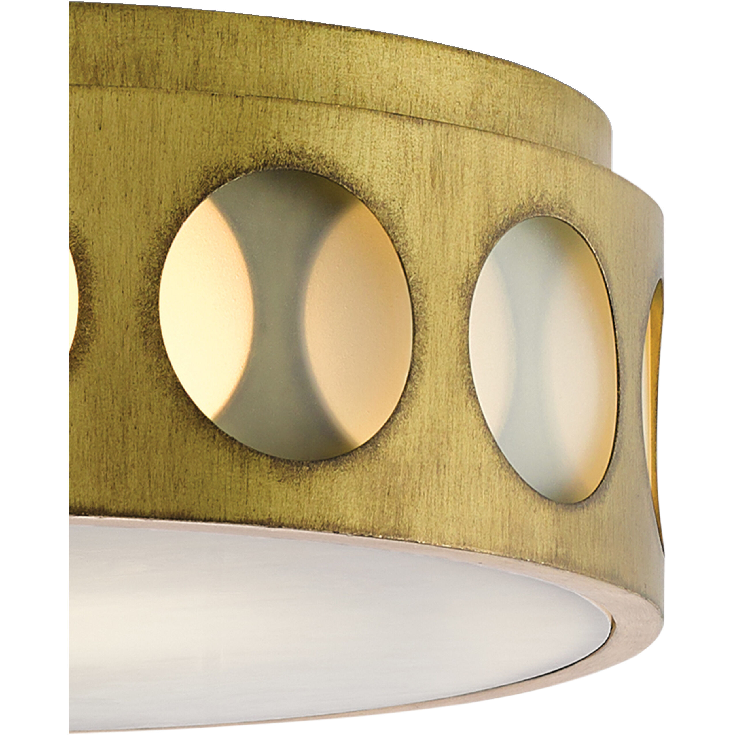 Go-go 2 Light 16 inch Brass Flush Mount Ceiling Light