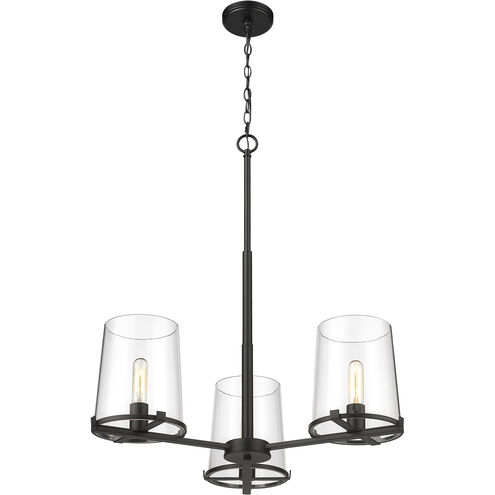 Callista 3 Light 28 inch Matte Black Chandelier Ceiling Light