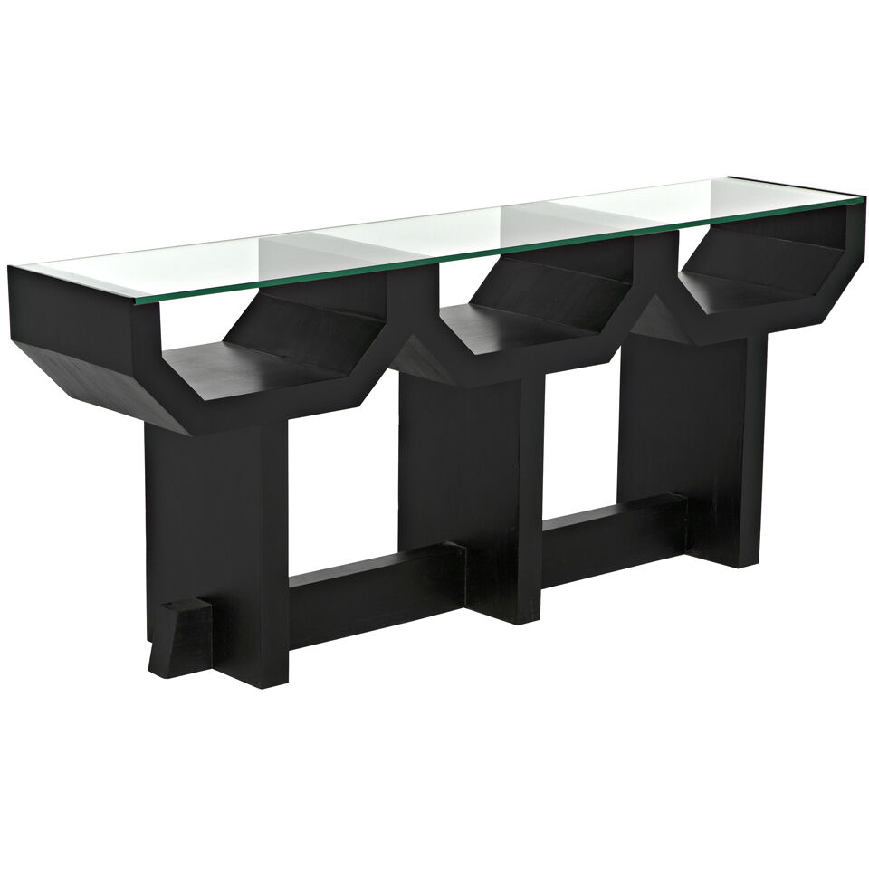 Ando 75 X 16 inch Hand Rubbed Black Console