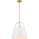 Z-Studio 1 Light 18 inch Matte White/Heritage Brass Pendant Ceiling Light