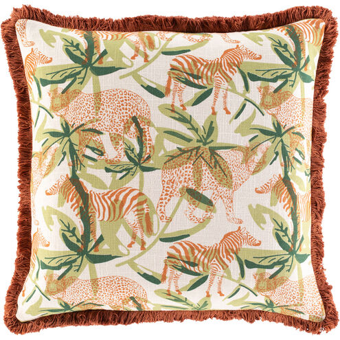 Tanzania 20 X 20 inch Ivory/Terracotta/Moss/Burnt Orange/Dark Green Pillow Kit, Square