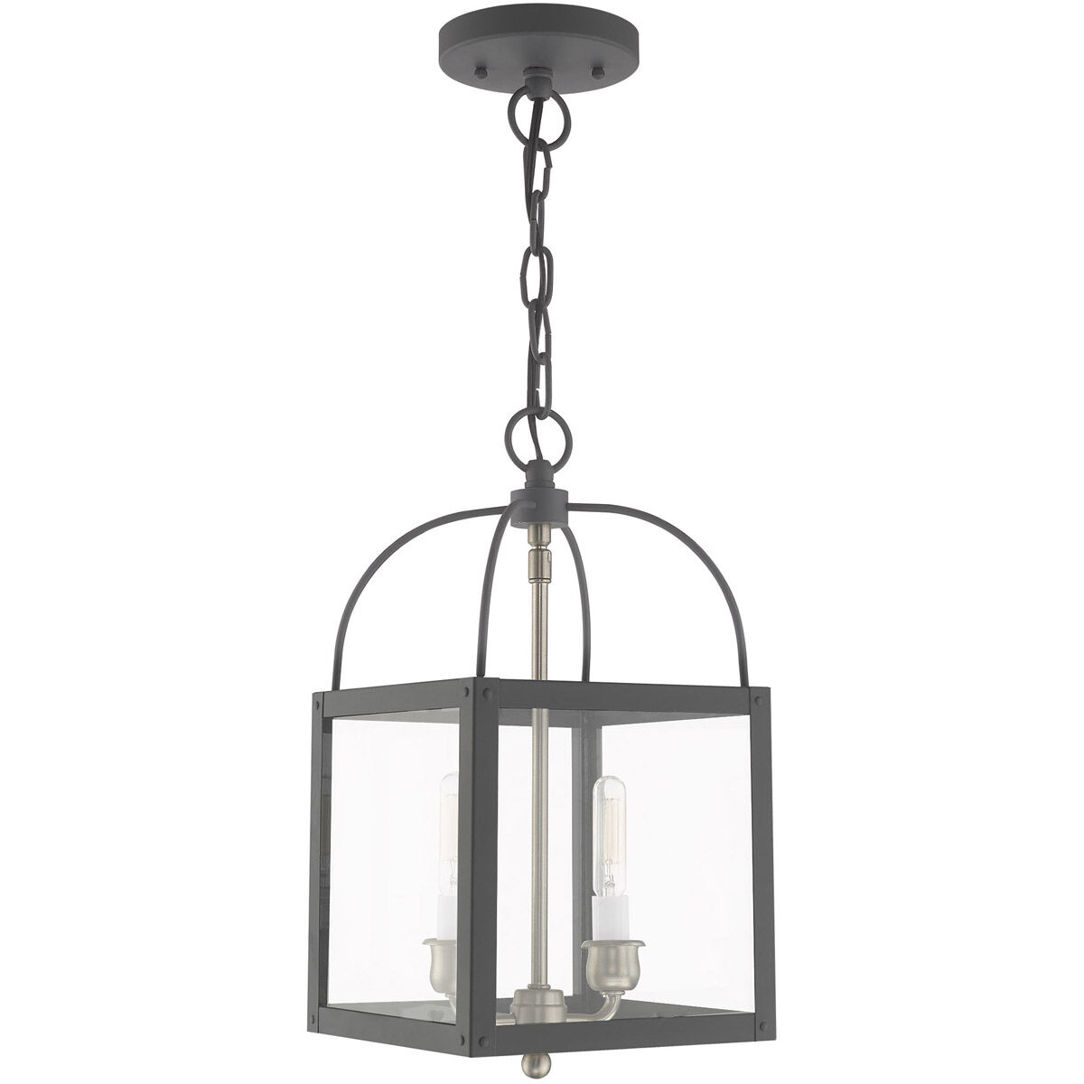 Milford 2 Light 8 inch Scandinavian Gray Convertible Mini Pendant/Ceiling Mount Ceiling Light
