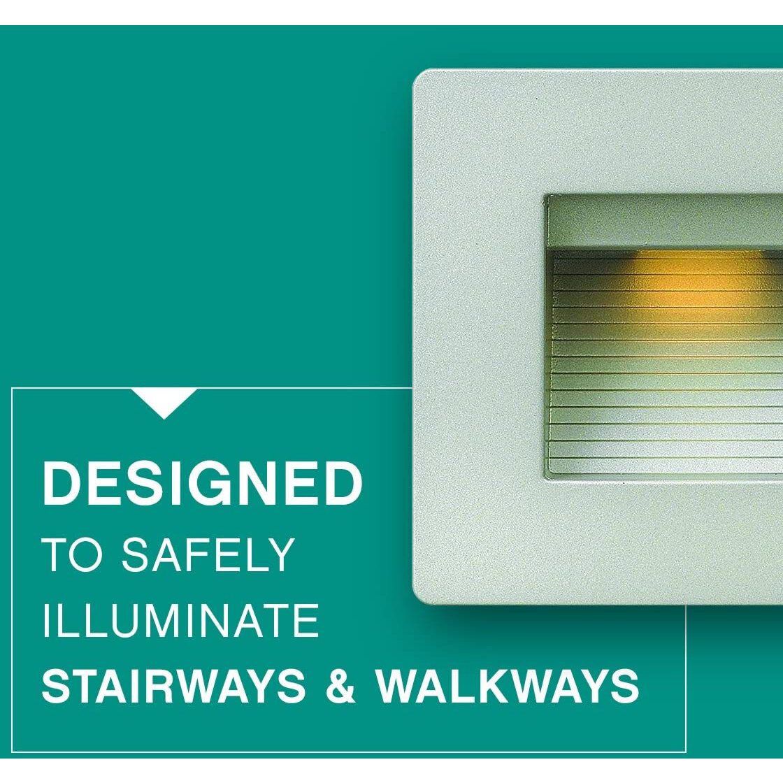 Luna 120v 4.00 watt Titanium Landscape Step Light in 2700K, Horizontal