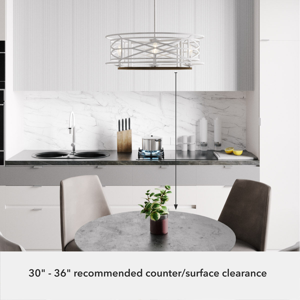 Langwood 4 Light 24 inch Distressed White and Chestnut Chandelier Ceiling Light