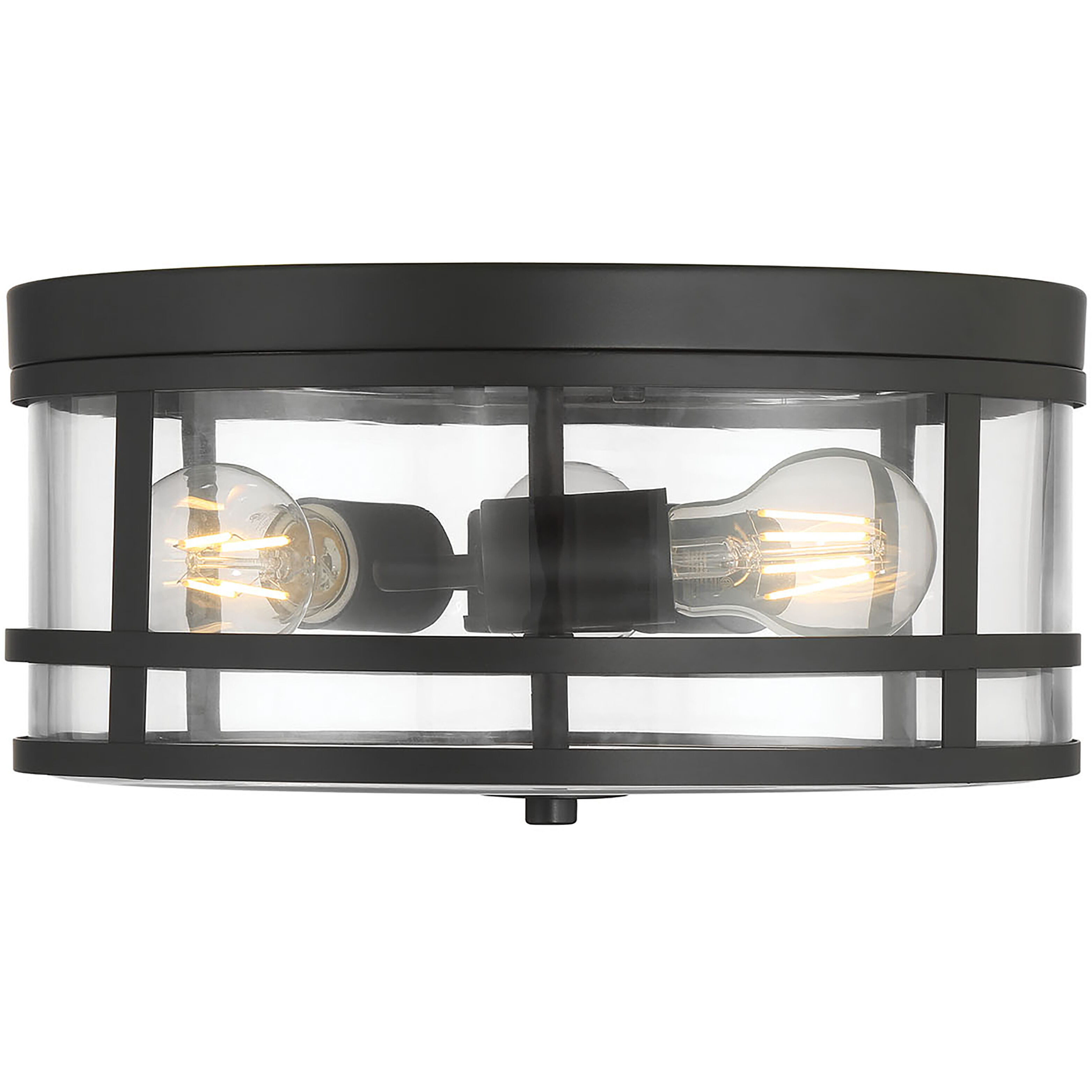 Lunden 3 Light 13 inch Matte Black Flush Mount Ceiling Light