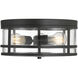 Lunden 3 Light 13 inch Matte Black Flush Mount Ceiling Light