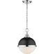 Peyton 2 Light 11.5 inch Matte Black and Chrome Pendant Ceiling Light