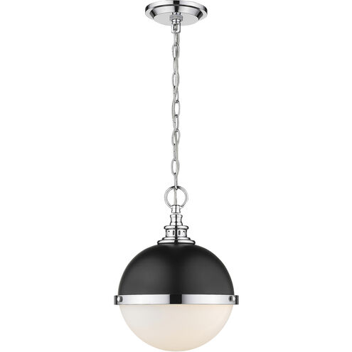 Peyton 2 Light 11.5 inch Matte Black and Chrome Pendant Ceiling Light