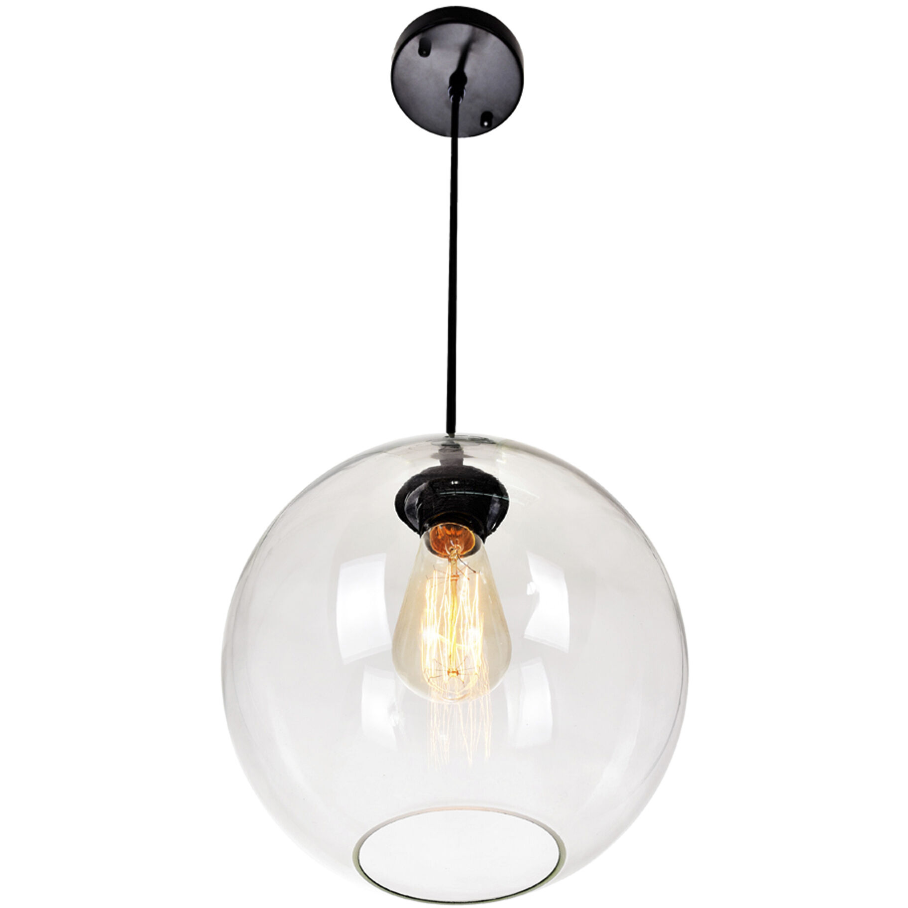 Glass 1 Light 10 inch Black Down Mini Pendant Ceiling Light in Clear