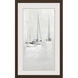 Fog in Harbor White and Beige and Brown and Neutral Framed Art