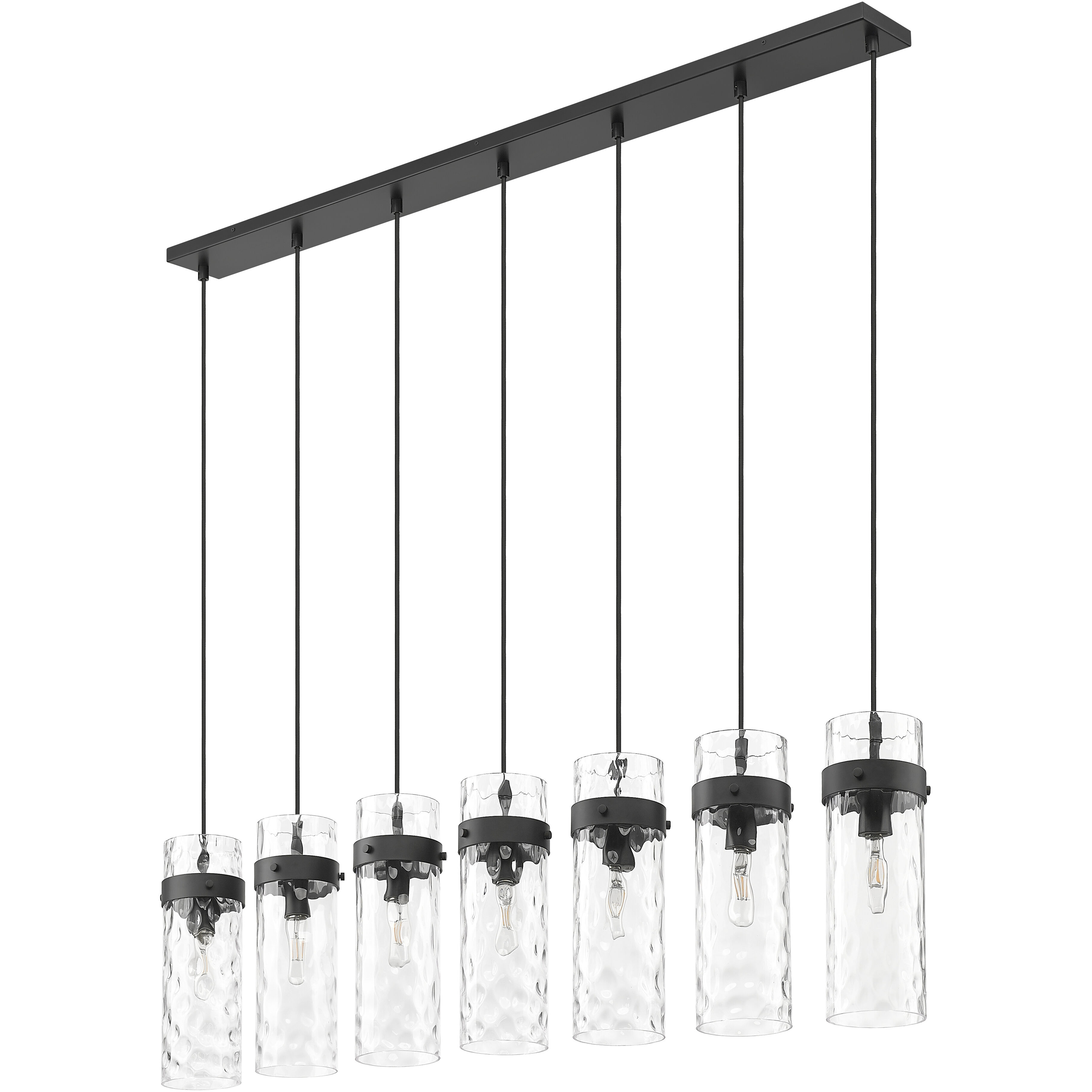 Fontaine Linear Chandelier Ceiling Light in Matte Black