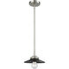 Nouveau Railroad 1 Light 8 inch Brushed Satin Nickel Mini Pendant Ceiling Light in Incandescent, Matte Black, Nouveau