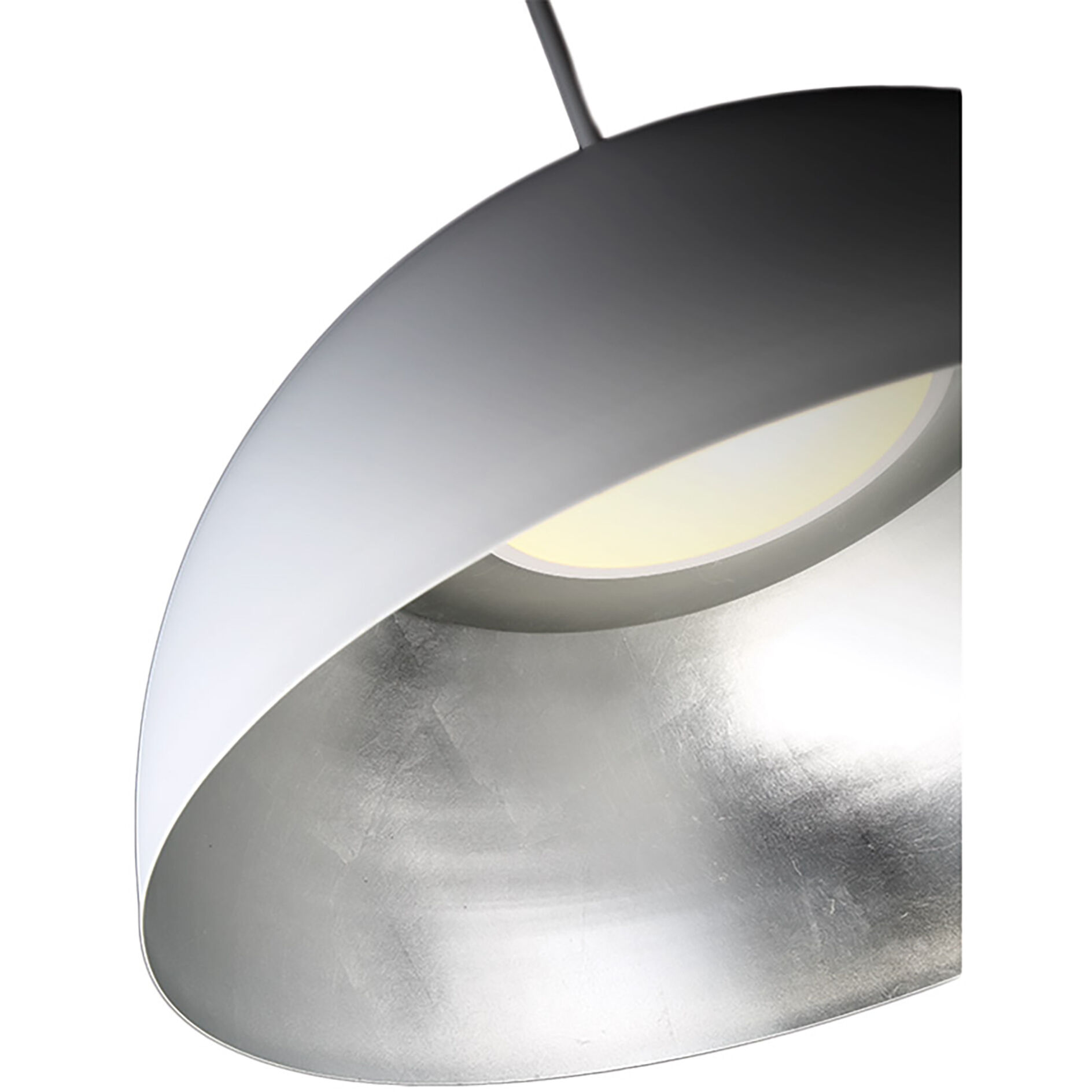 Yolo LED 19.62 inch White Silver Leaf Pendant Ceiling Light in 18in.
