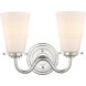 Scarlett LED 14 inch Polished Chrome Bath Vanity Light Wall Light in White Glass