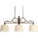 Meeting Street 3 Light 37 inch Roasted Java Linear Chandelier Ceiling Light