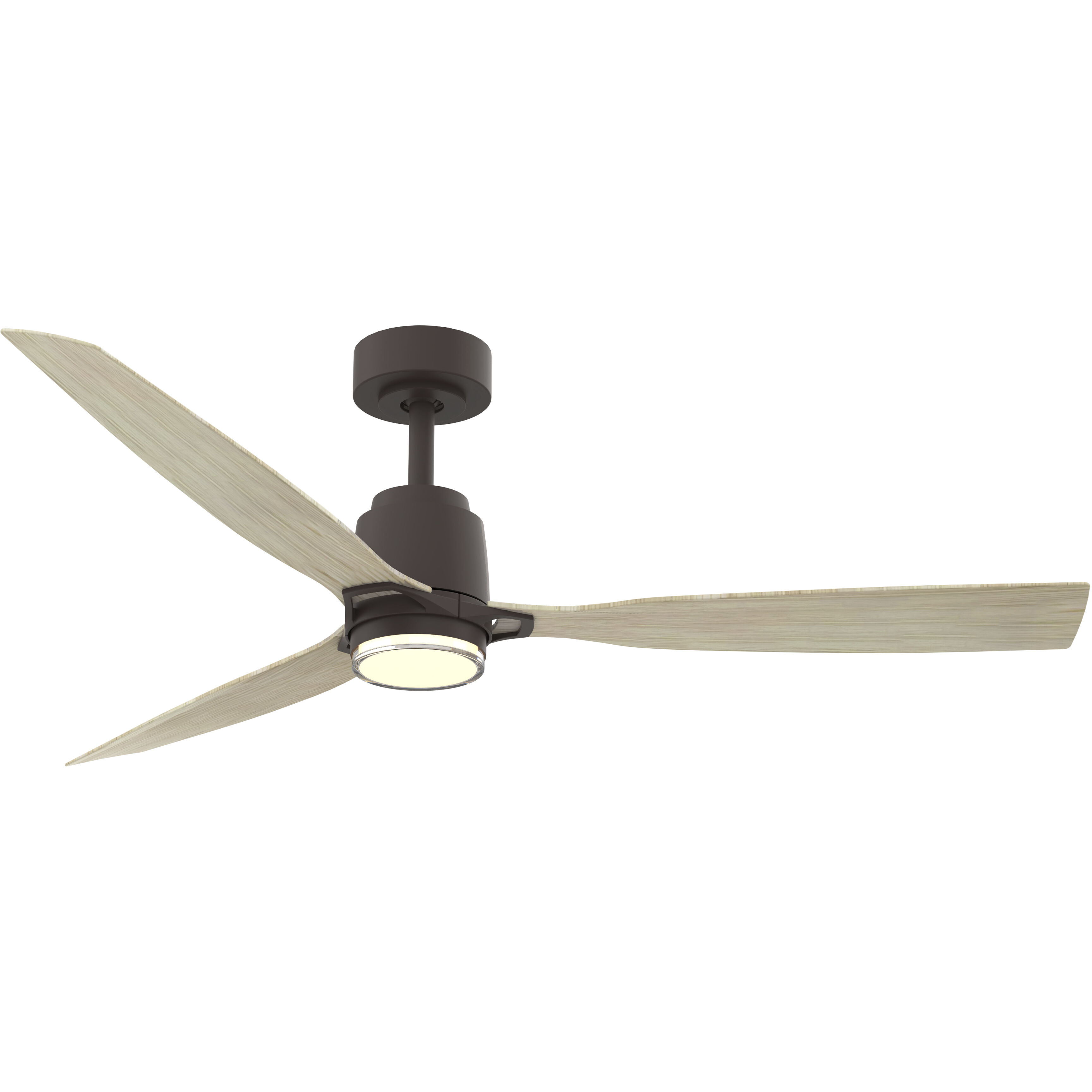 Foxden 53 inch Dark Bronze with White Oak Blades Smart Ceiling Fan