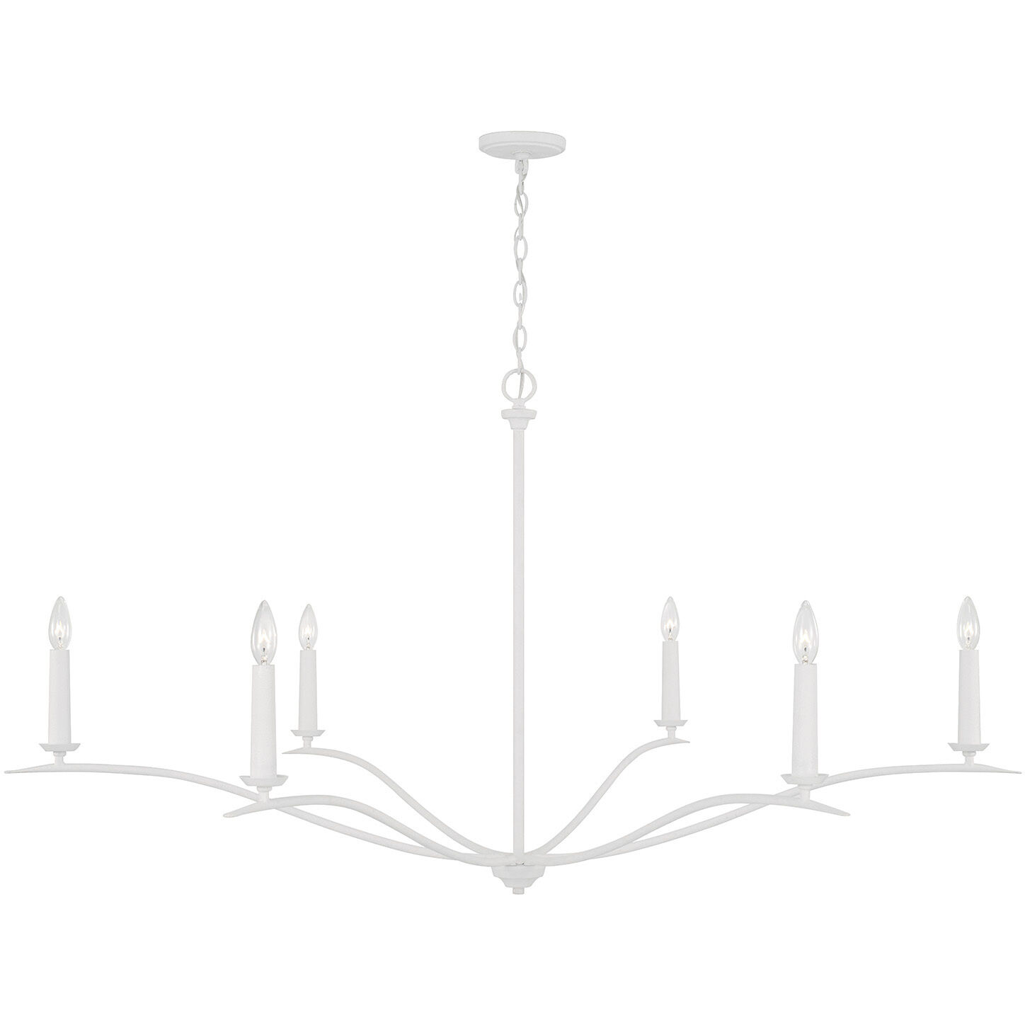 Grady 6 Light 57 inch Textured White Chandelier Ceiling Light