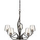 Flora 5 Light 26.7 inch Oil Rubbed Bronze Chandelier Ceiling Light in Clear
