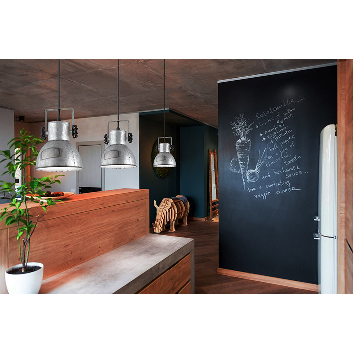 Barnstaple 1 Light 6.89 inch Distressed Zinc and Black Mini Pendant Ceiling Light