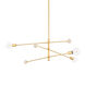 Slater 3 Light 66 inch Aged Brass Chandelier Ceiling Light