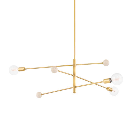 Slater 3 Light 66 inch Aged Brass Chandelier Ceiling Light