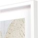 Geometrics Collection Lacquered White Wood Shadow Box Style Framed Art