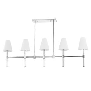 Janelle 5 Light 45 inch Polished Nickel Island Light Ceiling Light