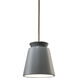 Radiance Collection 1 Light 8 inch Pewter Green with Antique Brass Pendant Ceiling Light