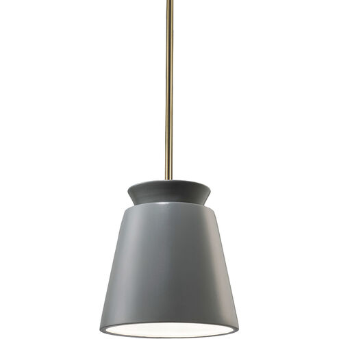 Radiance Collection 1 Light 8 inch Pewter Green with Antique Brass Pendant Ceiling Light