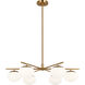 ED Ellen DeGeneres Lune 6 Light 33.63 inch Burnished Brass Chandelier Ceiling Light