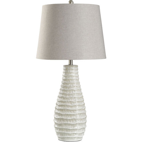 Cameron 32 inch 100.00 watt White and Cream Table Lamp Portable Light