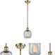 Ballston Belfast LED 6 inch Antique Brass Pendant Ceiling Light in Seedy Glass, Ballston