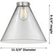 X-Large Cone Clear Glass, X-Large, Cone