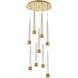 Quill LED 17 inch Aged Brass Multi-Light Pendant Ceiling Light, dweLED