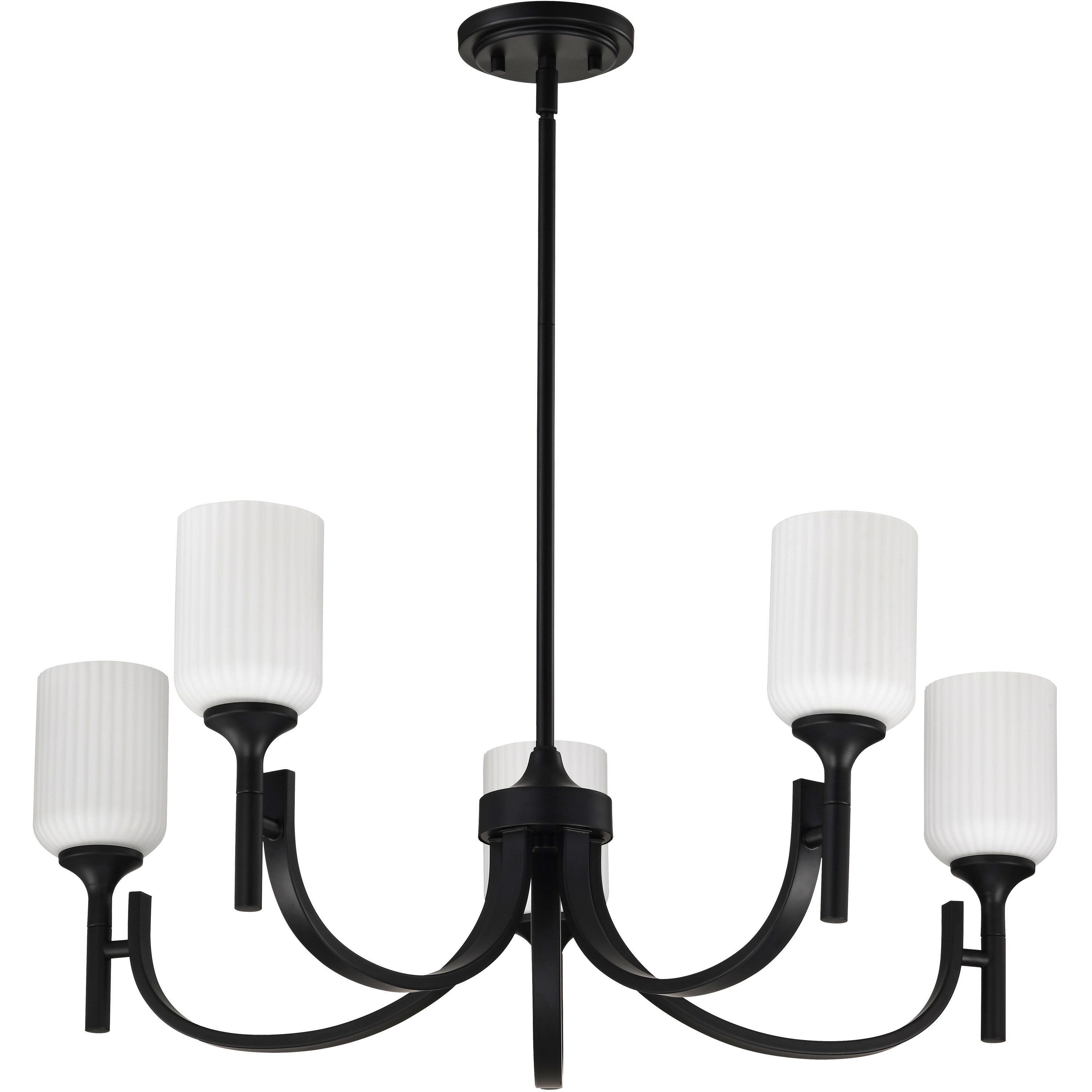 Solara 30 inch Matte Black Chandelier Ceiling Light