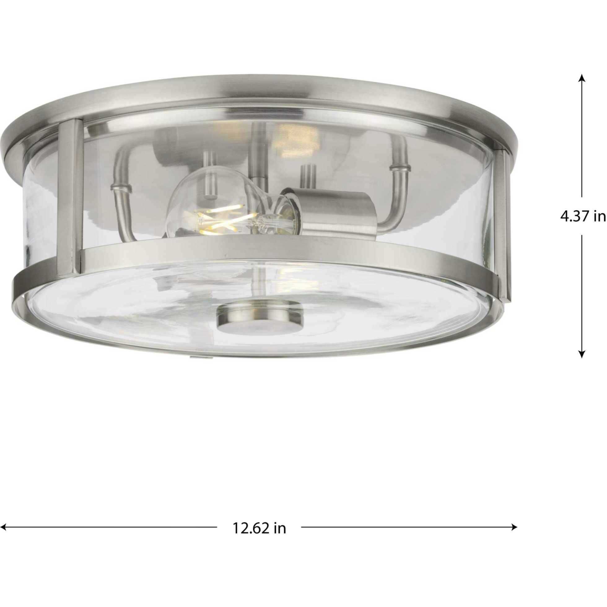 Gilliam 2 Light 12.62 inch Brushed Nickel Flushmount Ceiling Light