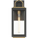 Fenmark 1 Light 21.25 inch Dark Matte Black and Legacy Brass Outdoor Wall Lantern