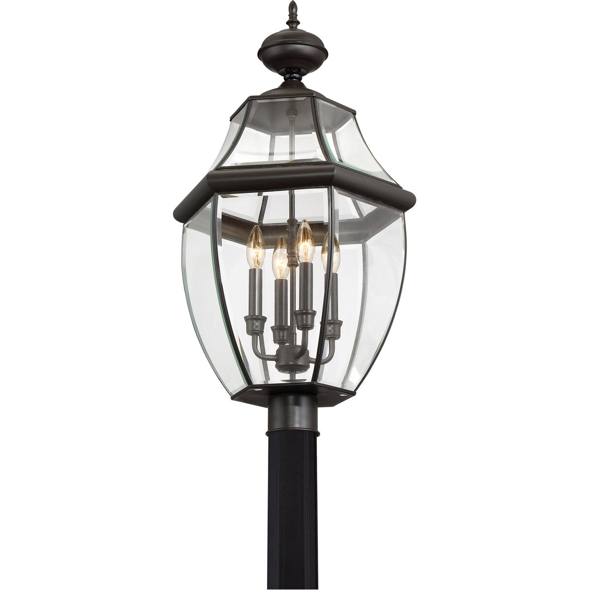 Newbury 4 Light 30 inch Medici Bronze Outdoor Post Lantern