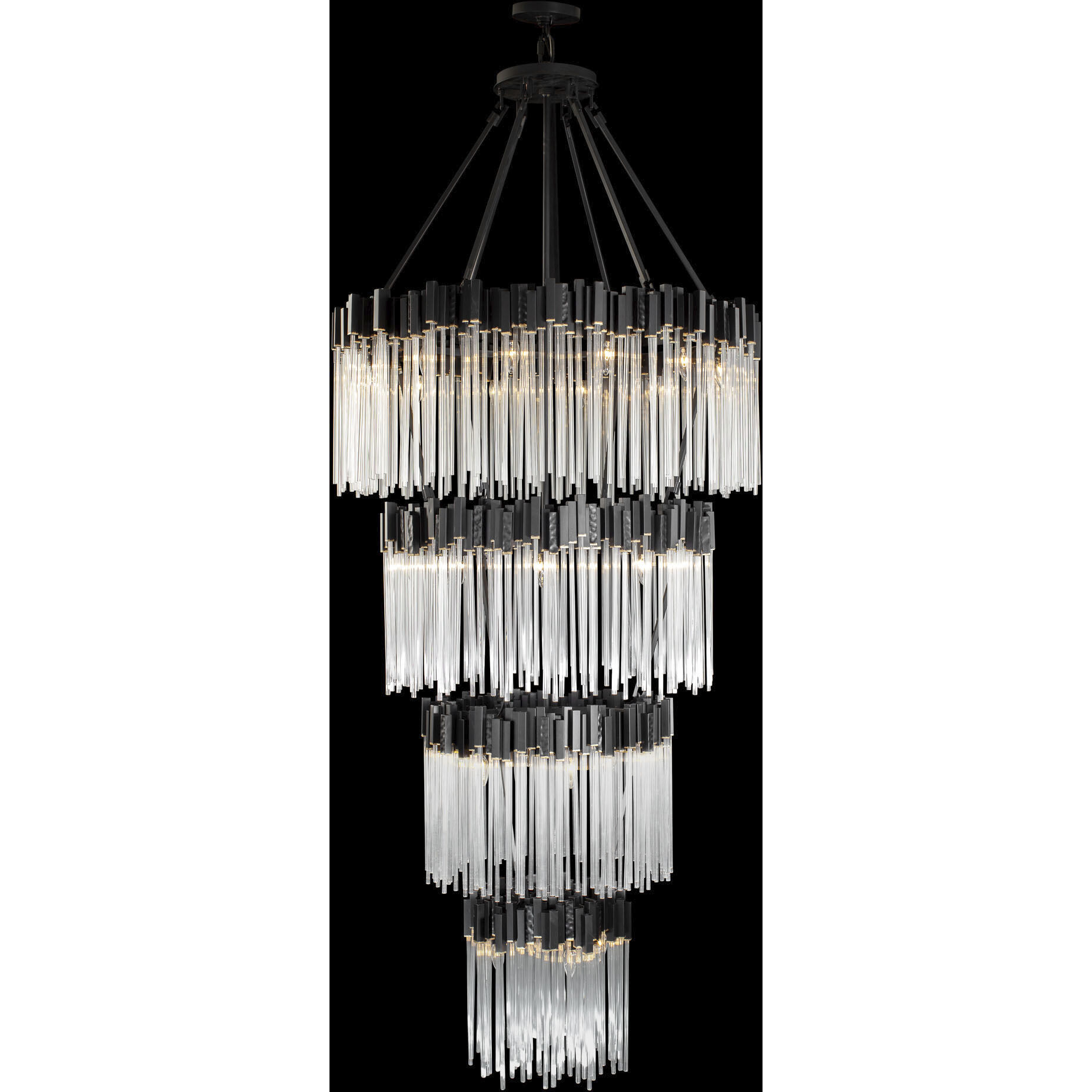 Matrix 30 Light 40 inch Matte Black and French Gold Chandelier Ceiling Light