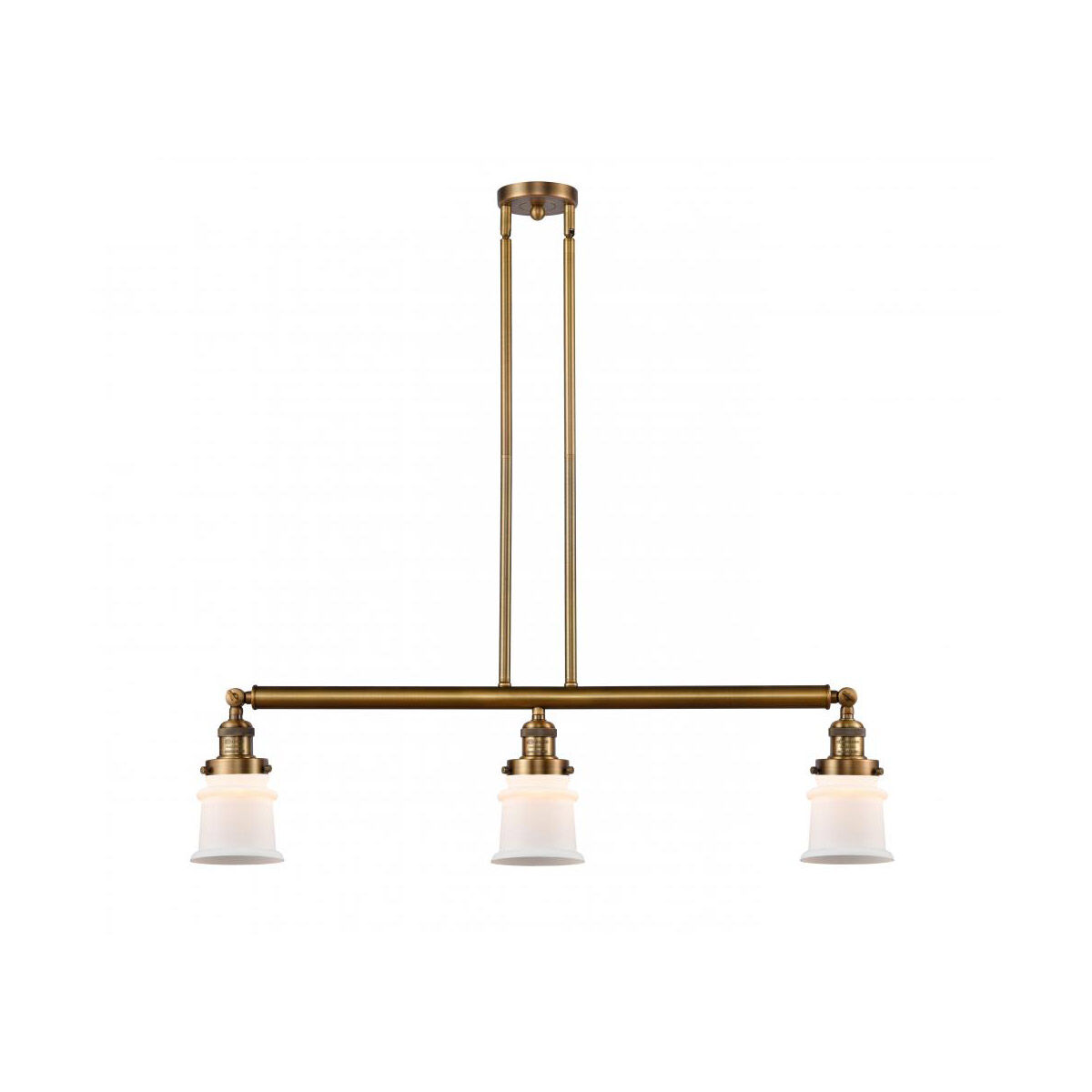 Franklin Restoration Small Canton LED 38.5 inch Brushed Brass Island Light Ceiling Light in Matte White Glass, Franklin Restoration