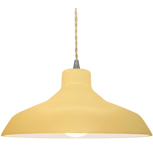 Radiance 1 Light 15.5 inch Muted Yellow and Brushed Nickel Pendant Ceiling Light