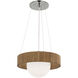 Windsor Smith Arena LED 18.5 inch Polished Nickel and Natural Oak Ring and Globe Chandelier Ceiling Light