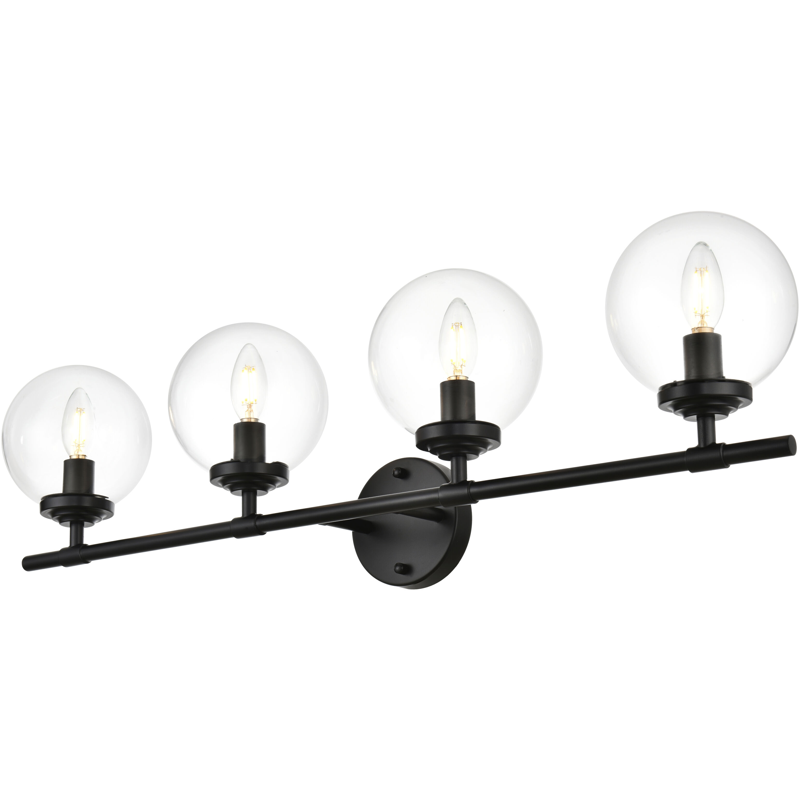 Ingrid 4 Light 33 inch Black Bath Sconce Wall Light