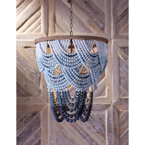 Coastal Living Ombre 6 Light 24 inch Blue Chandelier Ceiling Light