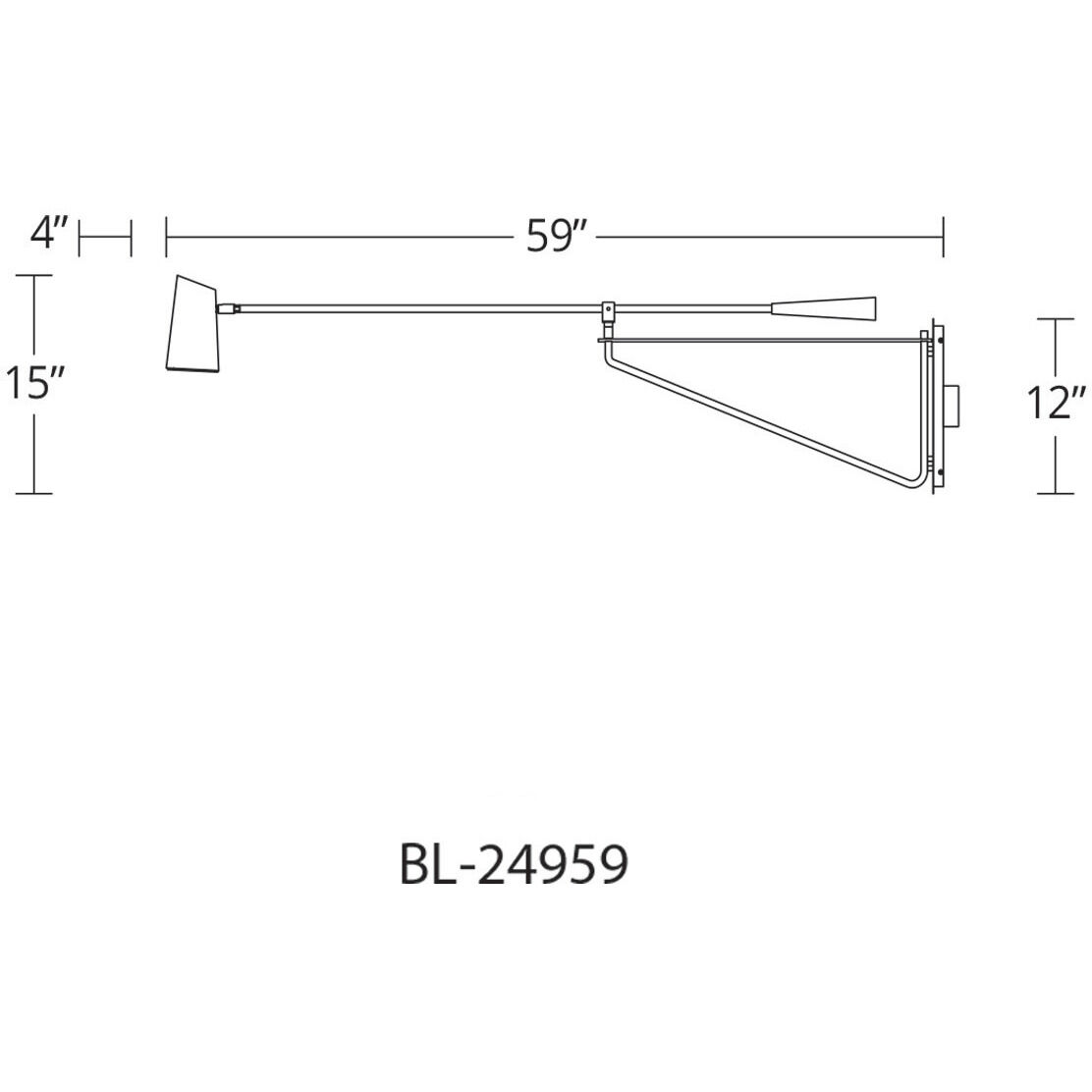 Stylus 4 inch 12.00 watt Black Headboard Light Wall Light