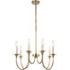Cecil 8 Light 34 inch Natural Brass and Off White Linear Chandelier Ceiling Light