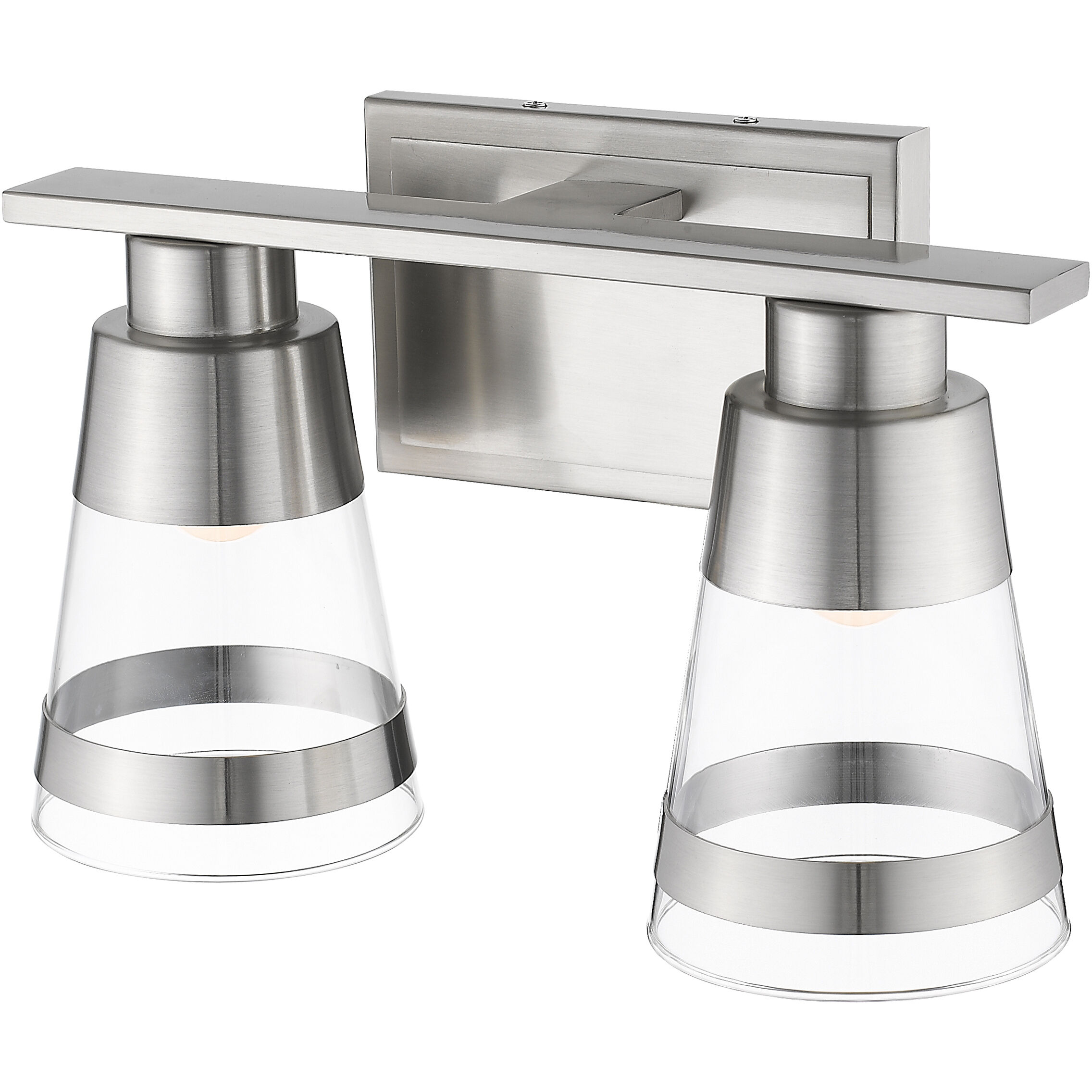 Ethos LED 13 inch Brushed Nickel Vanity Wall Light in Clear Glass