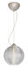 Kristall 1 Light Satin Nickel Pendant Ceiling Light in Clear Glass, Incandescent