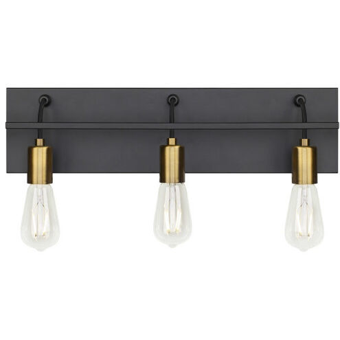 Tae 24 inch Black/Aged Brass Bath Light Wall Light