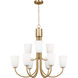 Miles 9 Light 29 inch Satin Brass Chandelier Ceiling Light